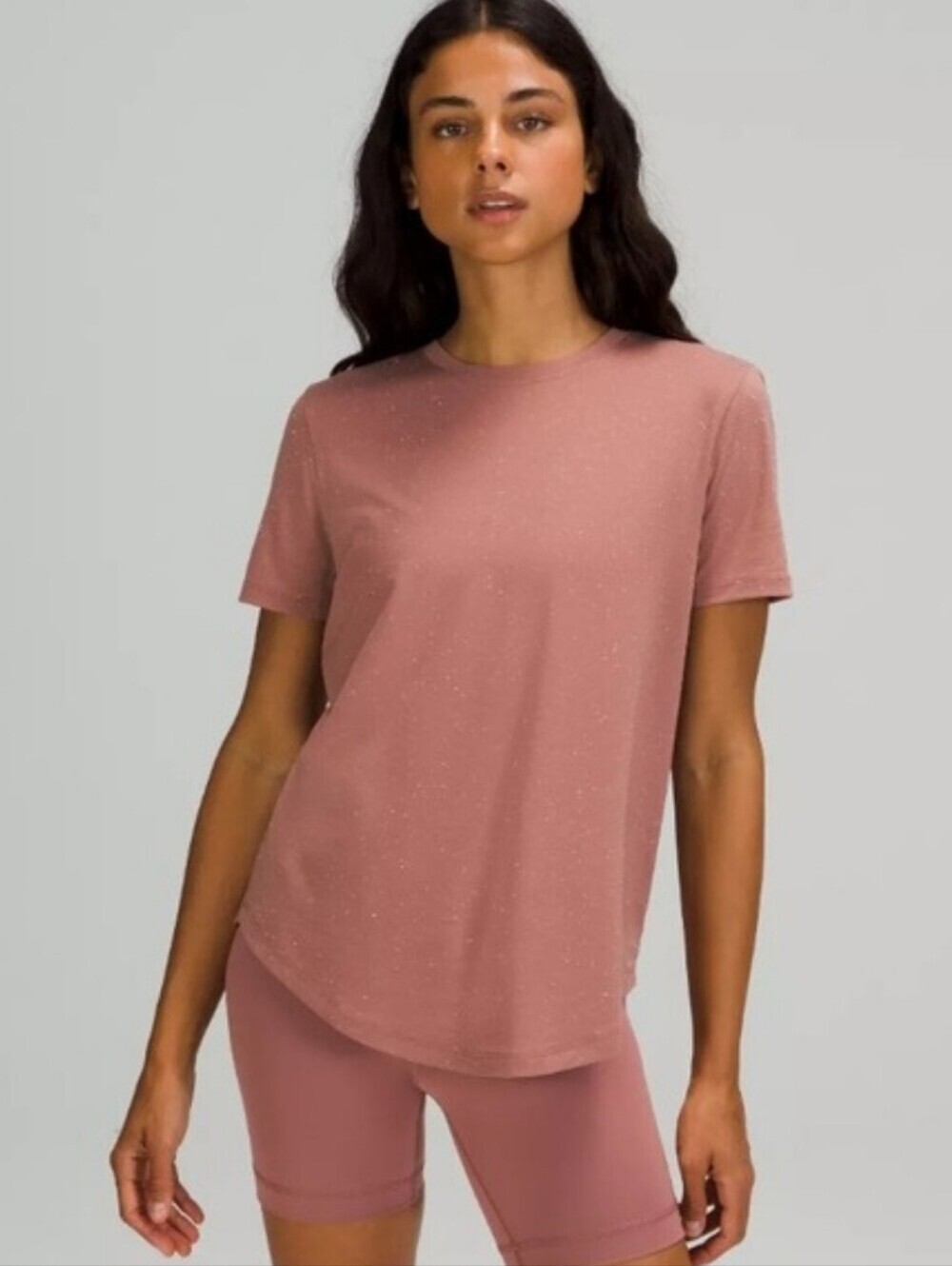 Lululemon Love Crew Short Sleeve Tshirt Tee Spiced Chai Speckle Slub Size 4